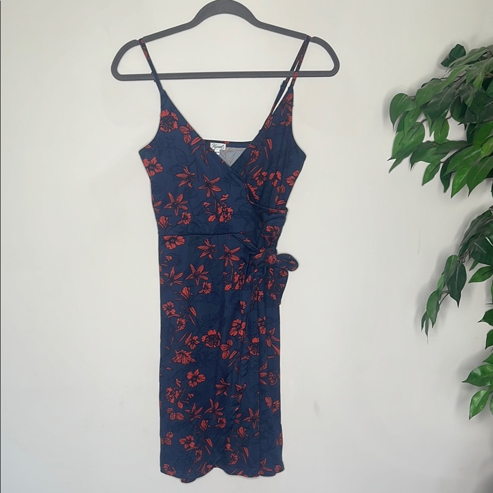 Kismet Floral Wrap Dress in Navy and Red